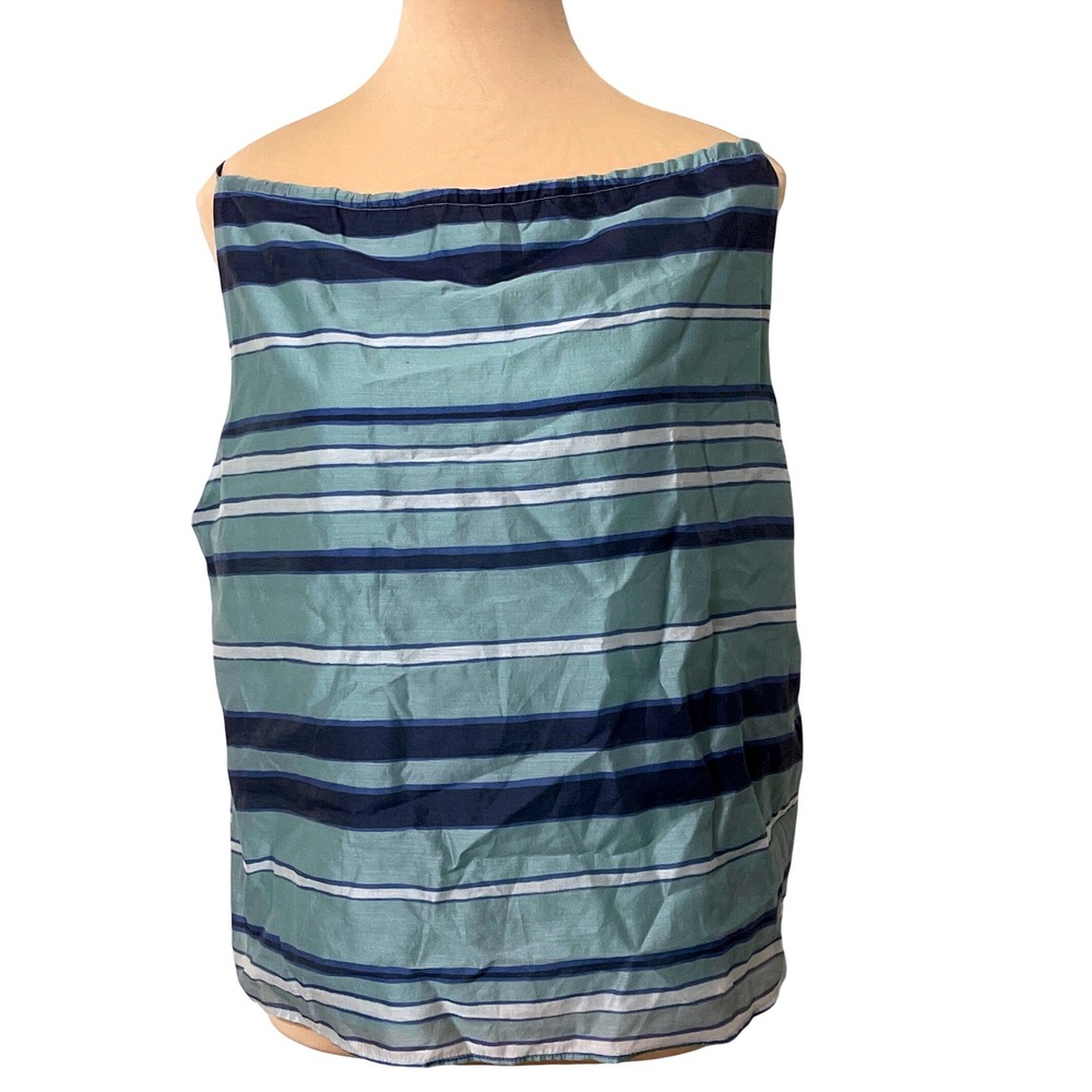 Banana Republic Striped Tank Top Sleeveless Gathered Neck Casual Size M‎